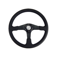 SAAS 4WD Black Leather Steering Wheel 380mm 15 Inch suit Patrol Landcruiser