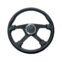 Black PU Leather Steering Wheel 380mm Suits Patrol GU GQ Landcruiser 70 75 60