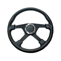 Black Classic PU Leather Steering Wheel 380mm suit Navara Pathfinder Hilux 4WD