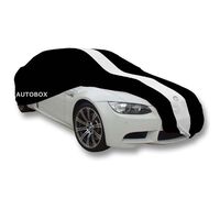 Show Car Indoor Dust Cover 4.0M Small Black / Red / Blue (Not Waterproof) [Size: 4.0M] [Colour: Black with White Stripe]