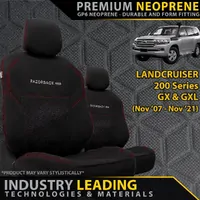 Razorback 4x4 Premium Neoprene Front Row Seat Covers for Toyota Landcruiser 200 Series