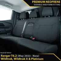Razorback 4x4 Platinum Premium Neoprene Rear Row Seat Covers for Ford Next-Gen Ranger T6.2 Wildtrak, Wildtrak X