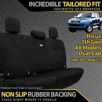 Razorback 4x4 Neoprene Rear Seat Covers for Toyota HiLux 7th Gen
