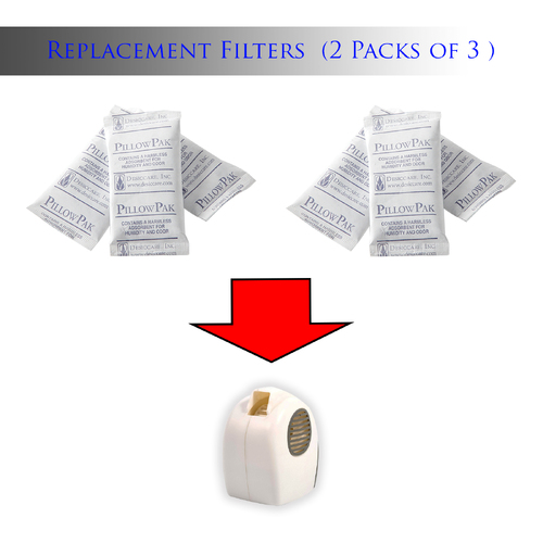 Camco Fridge Airator Replacement Charcoal Packs 6 Filter Elements  (=2 pks)