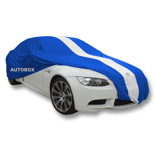 Show Car Indoor Dust Cover 4.5M Medium Blue  [Size: 4.5m] [Colour: Blue with White Stripe]