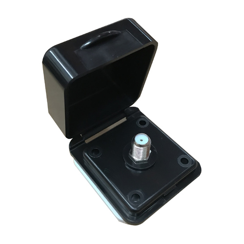 Caravan F-Type TV Outdoor Black Square Inlet W/ Flap Cover Waterproof Motorhome