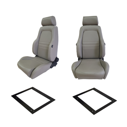Grey PU Leather Seats for 75 78 79 Series Landcruiser ADR Appr'd with Adaptors
