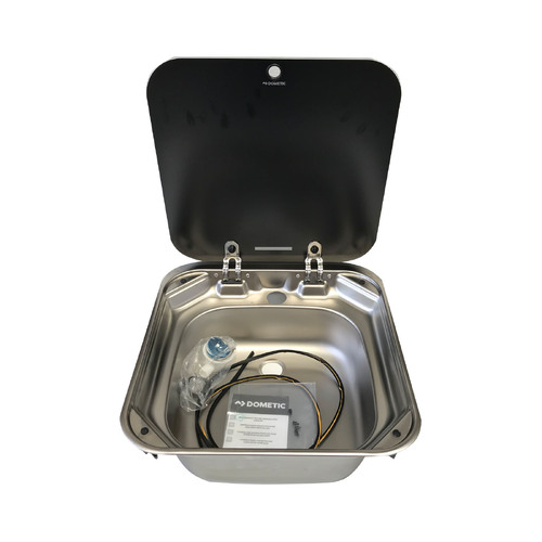 SMEV Caravan Drop Sink Glass Lid Flush Mount Basin Motorhome Camper No Tap