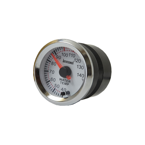 Autotecnica Water Temperature White Face Electronic Analogue Gauge 12V 52mm 