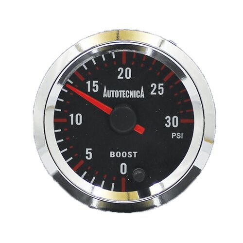 Autotecnica 0-30 PSI Diesel Turbo Boost 52mm Black Face Electronic Analog Gauge