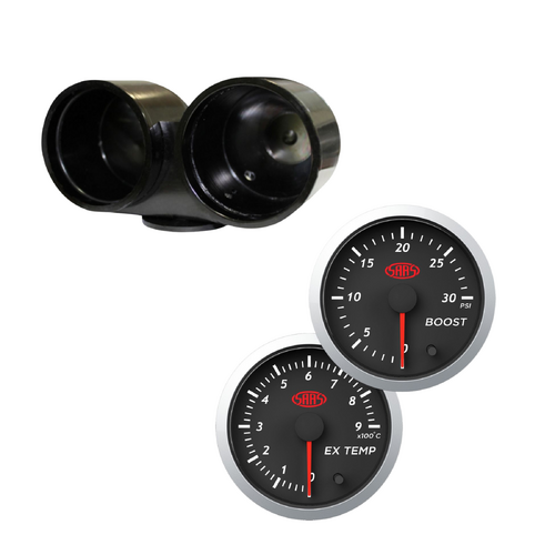Dual Gauge Billet Aluminium Holder Cup for Toyota Hilux 2005-15 KUN Boost Exhaust sender