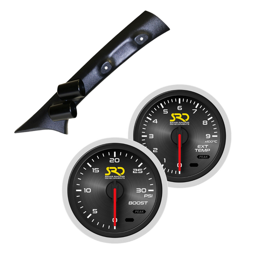 Dual Gauge Billet Aluminium Holder Cup  w/ Boost & Exhaust SRD Gauges for Hilux 05-15