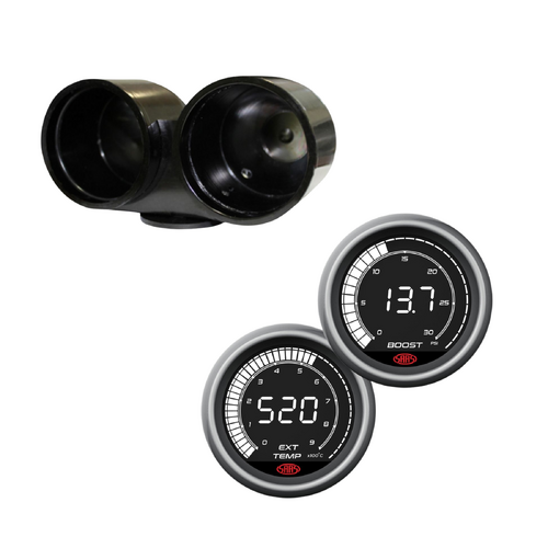 Pillar Pod w/ Digital Diesel Boost & Ext Temp Gauge for Toyota Hilux 2005-2015