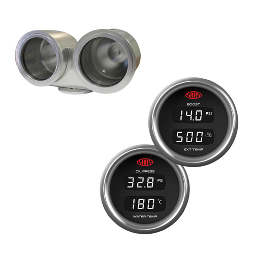 Pillar Pod Digital Gauges for TOYOTA HILUX KUN 2005-2015 Boost Exhaust Oil Water