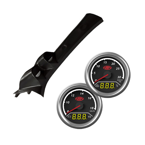 Pillar Pod w/ 2in1 Boost Ext Temp & Dual Volts Gauge for Toyota Hilux 2006-2015