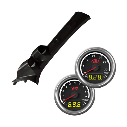 Pillar Pod w/ 2in1 Gauge Boost Volt Ext Temp Volt for Toyota Hilux 2006-2015 