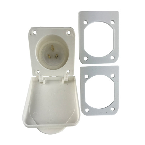 Caravan 15 Amp Power Inlet for Motorhome RV 240V Transco Electrical Socket White