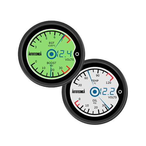 Diesel Boost Exhaust Oil Pressure Water Temp Volts LCD Digital Gauges Twin Set