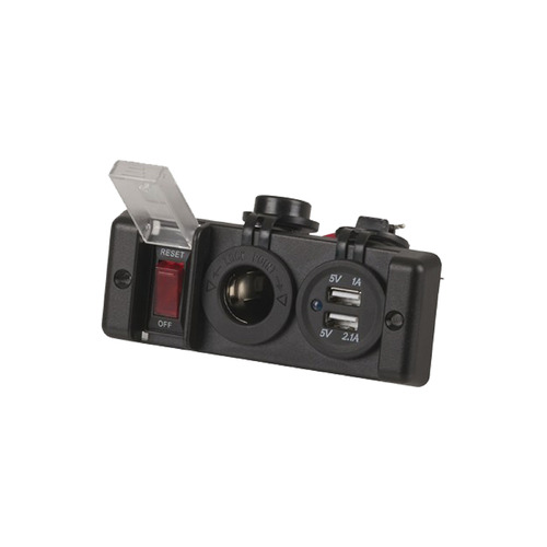 USB Power Socket Switched 16A and 12V Cigarette Lighter Camper 4WD Caravan RV