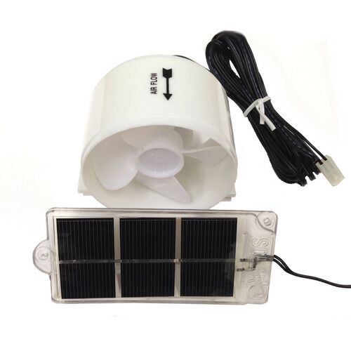 Caravan White Solar Fridge Cooling Fan Camping Camper Motorhome RV Home Cool Air