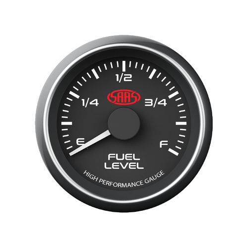 SAAS Fuel Level Gauge 52mm Black Muscle Series Uses Existing Tank Sender	