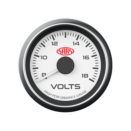 SAAS 8-18 VOLTS GAUGE White Dial Face VOLTMETER VOLT 52mm
