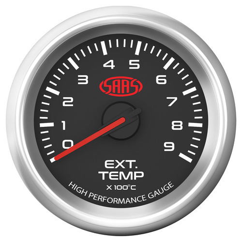 SAAS Exhaust Temp Gauge 0°-900° 52mm Black Muscle Series 3