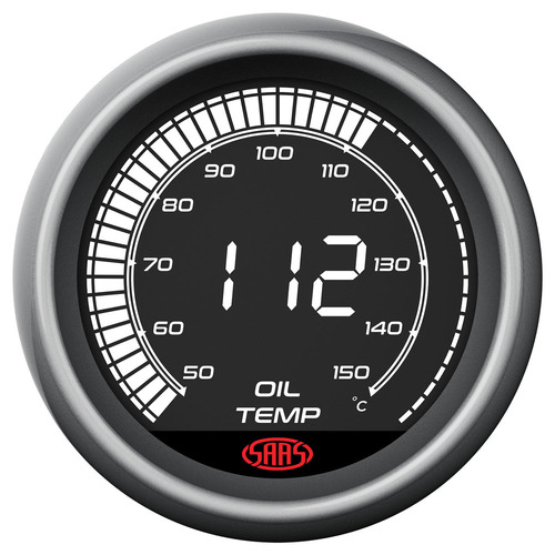 SAAS LCD Digital Oil Temp Gauge 50°-150°C 52mm 10 Colours