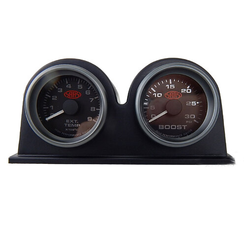 SAAS EGT Exhaust Temp 0-900 Degrees + Diesel Boost 0-30 PSI Gauge + Pod Black