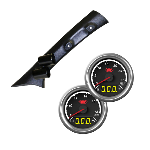 Pillar Pod w/ 2in1 Boost Ext Temp & Dual Volts Gauge for Toyota Hilux 2005-15