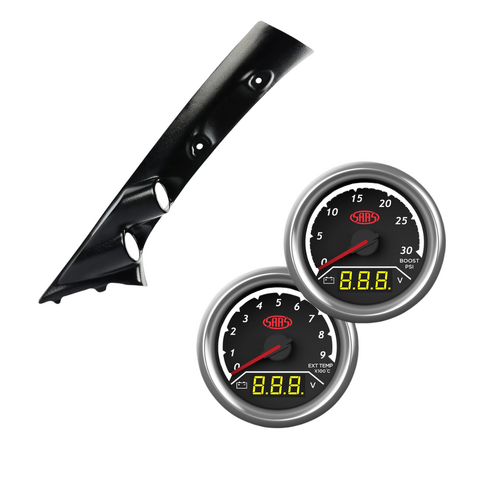 Pillar Pod w/ 2in1 Gauges Boost Volt Ext Temp Volt for Toyota Hilux 2005-2015