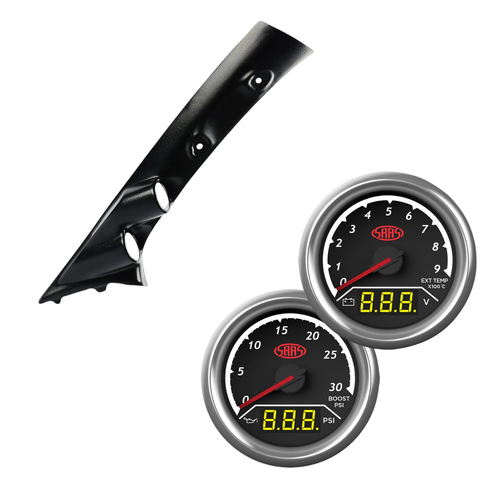 Pillar Pod w/ 2in1 Gauges Ext Temp Volts Boost Oil Press for Toyota Hilux 05-15