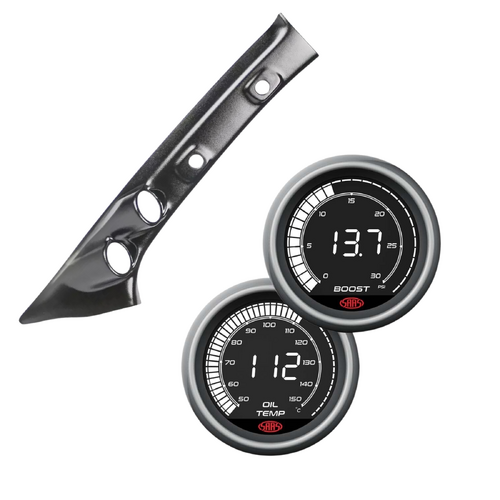 Pillar Pod GUN N80 w/ Digital 0-30 Diesel Boost 0-900 Oil Temp Gauge for Hilux 2015 on
