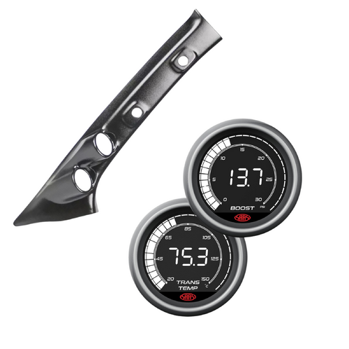 Pillar Pod GUN N80 w/ Digital 0-30 Diesel Boost 0-900 Trans Temp Gauge for Hilux 2015 on