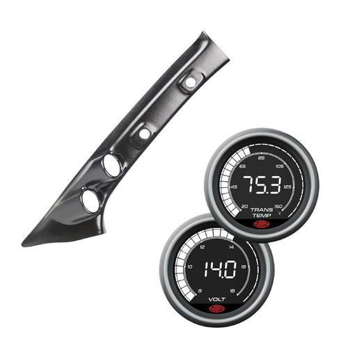 Pillar Pod GUN N80 w/ Digital Trans Temp 20-160°C & Volts 8-18V Gauges for Hilux 2015-on