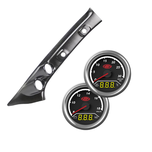 Pillar Pod for Hilux 2015-Current w/ 2in1 Diesel Boost Ext Temp Dual Volts Gauge