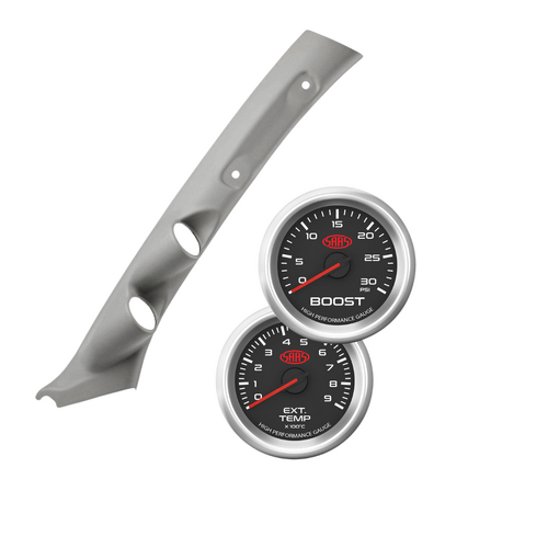 Gauge Pillar Pod Light Grey Single Piece w/ Black Face Ser 3 Diesel Boost & Exhaust for LC 1998-2007