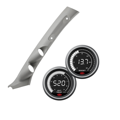 Gauge Pillar Pod Light Grey Single Piece  suit Toyota Landcruiser 100 Series 1998-07 w/ Digital Boost EGT Gauge
