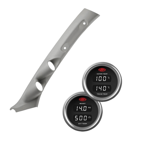 Gauge Pillar Pod Light Grey Single Piece for Landcruiser 100 1998-07 Boost Exhaust Trans Water