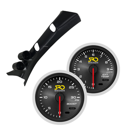 SAAS Dual Pillar Pod w/ Boost & Exhaust SRD Gauges  for LC 200 07-on
