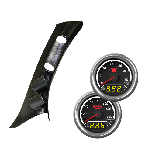 Pillar Pod Suits Landcruiser 200 2007 Onwards w/ 2in1 Analogue Digital Gauges