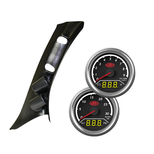 Pillar Pod for Landcruiser 200 Ser w/ 2in1 Gauge Ext Temp Volts Boost Oil Press