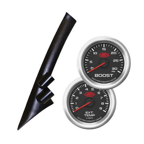 SAAS Dual Pillar Pod w/ Black Face Ser 3 Diesel Boost & Exh for Ranger PX 11-15