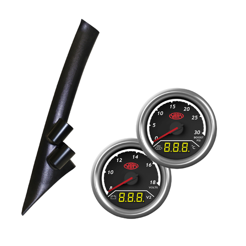 2011-15 Ford Ranger PX MK1 Pillar Pod w/ 2in1 Boost Ext Temp & Dual Volts Gauge