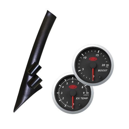 Pillar Pod w/ Black 0-20 Diesel Boost & 0-900 Ext Temp for Mazda BT50 UP 2011-15
