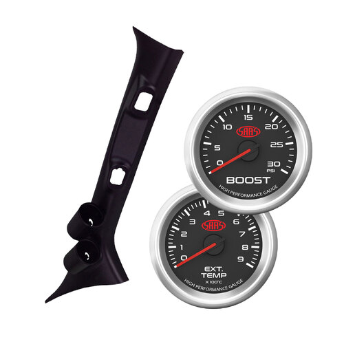 SAAS Dual Pillar Pod w/ Black Ser 3 Diesel Boost & Exh for Ranger Everest 15-on