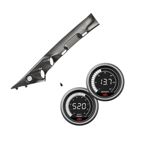 Painted Pillar Pod w/ Digital Boost & Exhaust Pyro Gauges Suits Ford Ranger PY 2022 - On