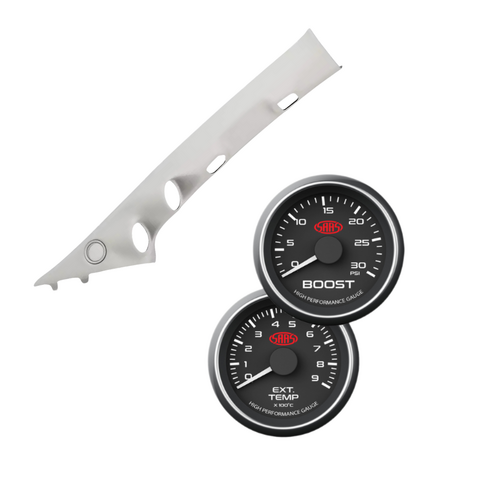 Painted Pillar Pod w/ Black Boost EGT Gauges Suits Ford Ranger PY 2022 - On