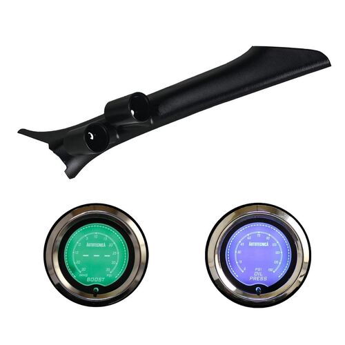 Pillar Pod w/ LCD Digital Boost & Oil Press Gauge Ford BA BF Falcon XR6 XR8 FPV