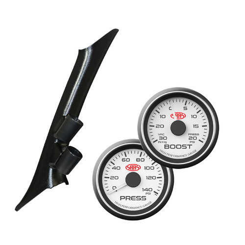 SAAS Pillar Pod Holder fits BA BF Falcon w/ White Boost & Oil Press Gauges XR6T